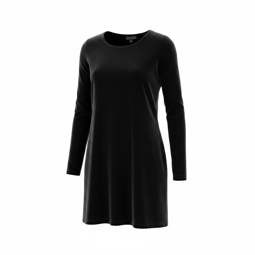 Banana Republic Velvet Mini Dress Women XL Black Long Sleeve Holiday Party